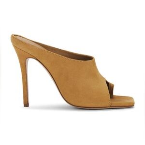 Gia Borghini Keira Mule Heels Suede Leather Tobacco Tan Size 39 EU 8.5 or 9 USA